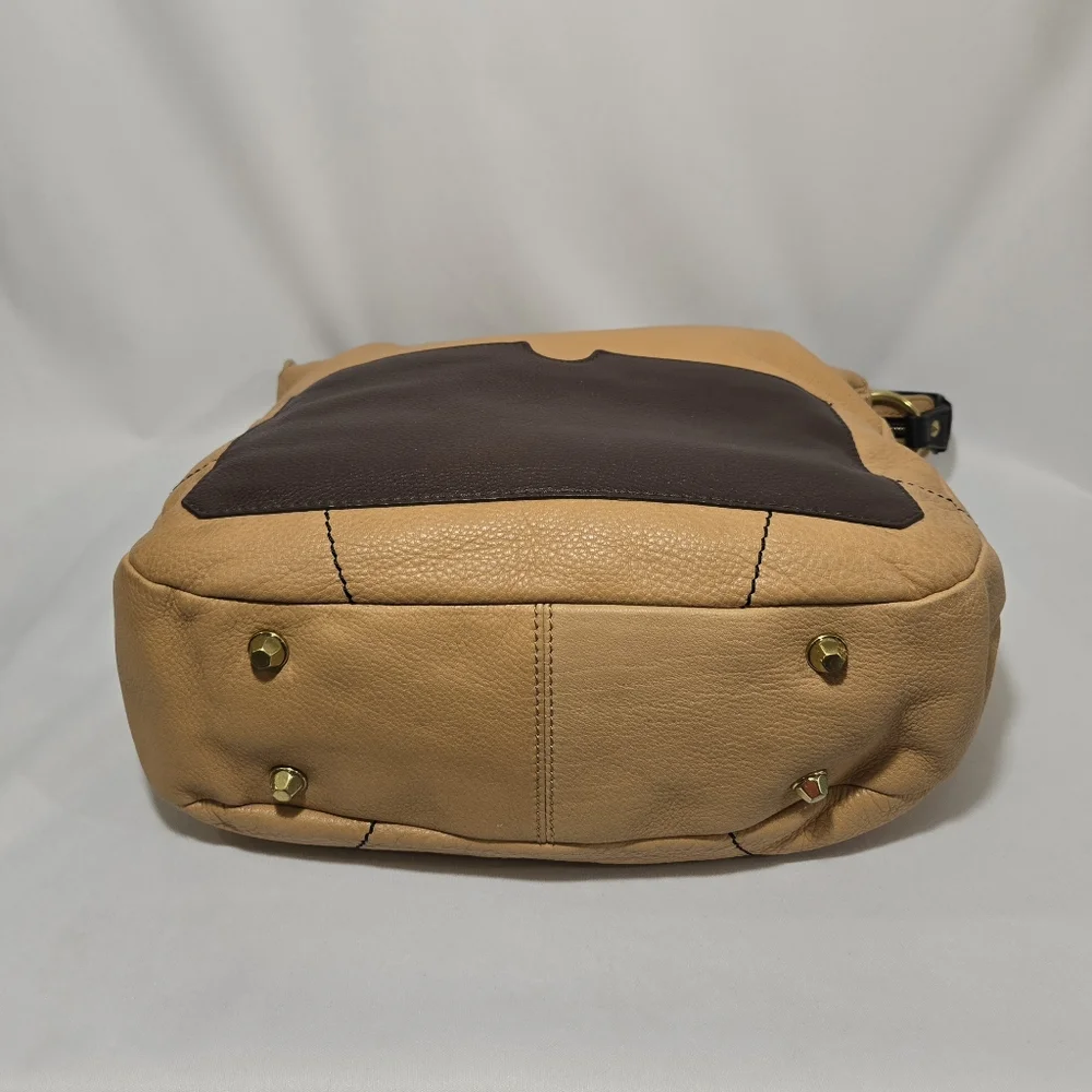 orYany Adele Pebbled Leather in Tan Satchel Purse